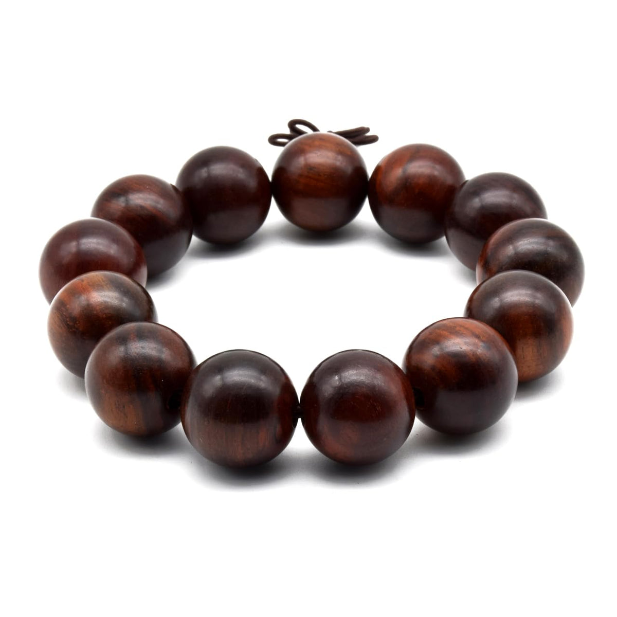 Unisex Natural Rosewood Prayer Beads Buddha Buddhist Prayer Meditation Mala Necklace Bracelet (18mm 13 beads)