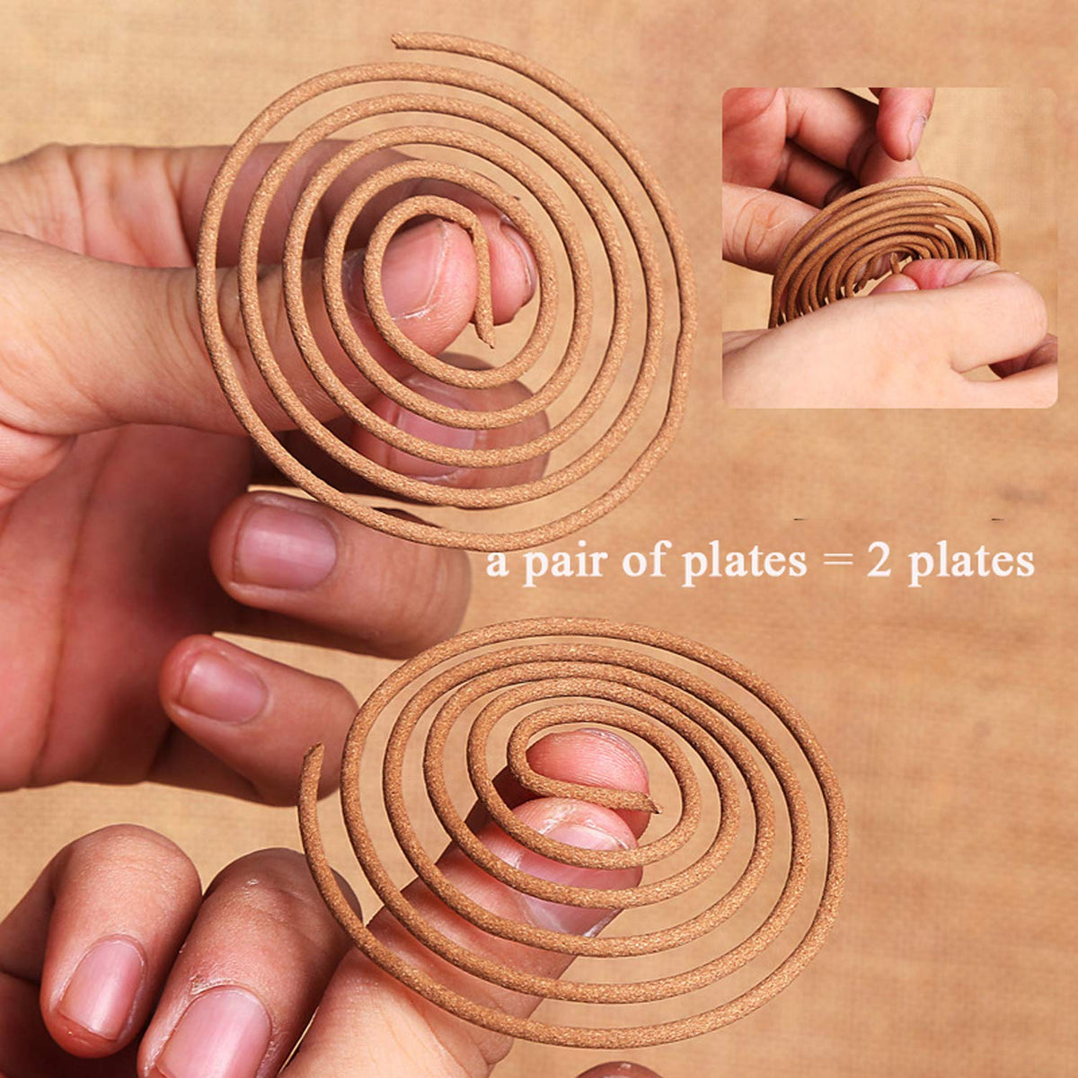 Sandalwood Coils Incense Natural 48 Pieces for Incense Holder Burner Home Decor Indoor Aroma 4 Hours (48 Sandalwood Coils Incense)