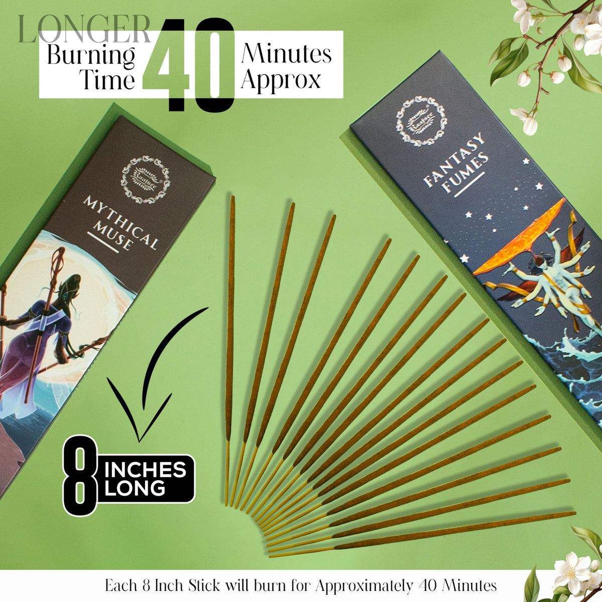Natural Incense Sticks with Inscent Holder (Scent of Serenity)