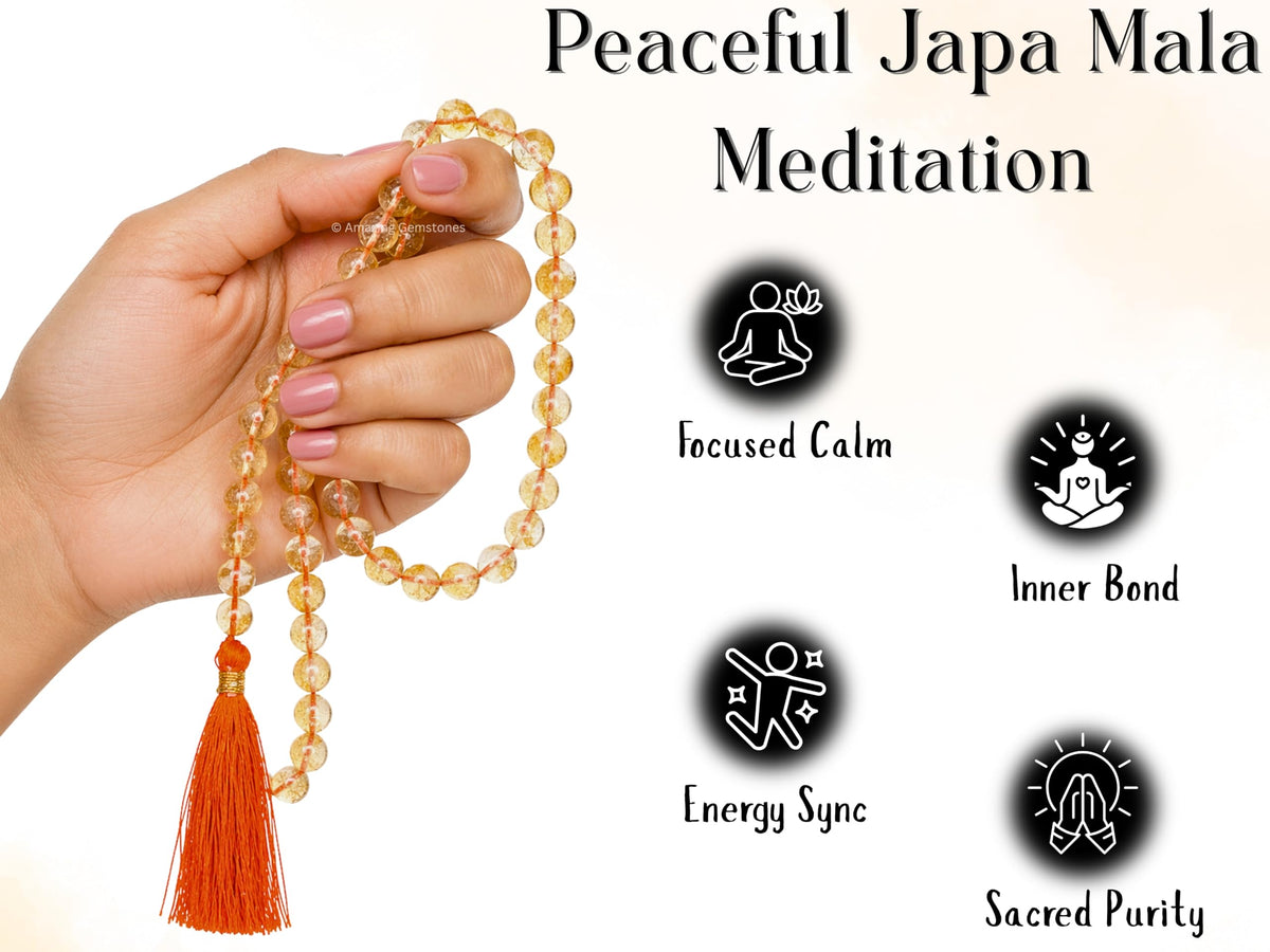Citrine Mala Beads (Citrine / Plain)