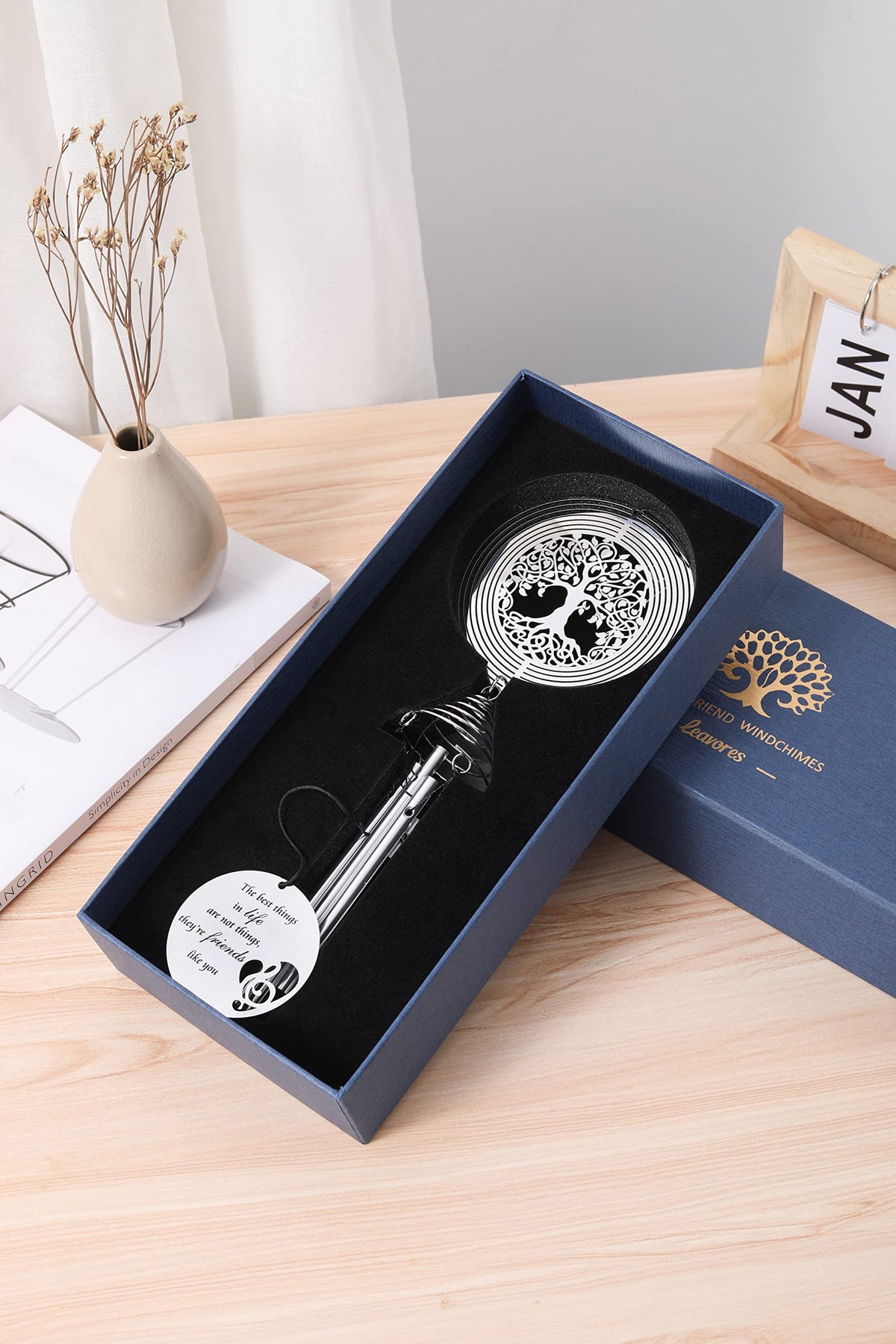 Best Friend Wind Chime with Tree of Life Wind Spinner