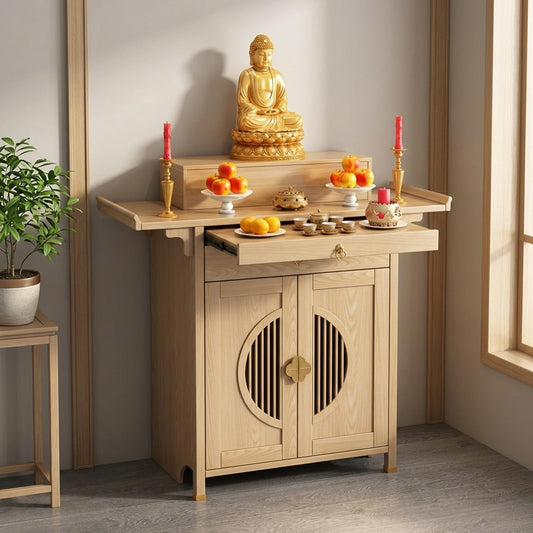 Personal Shrine Altar Table (Natural / W:42.5in/108 cm)