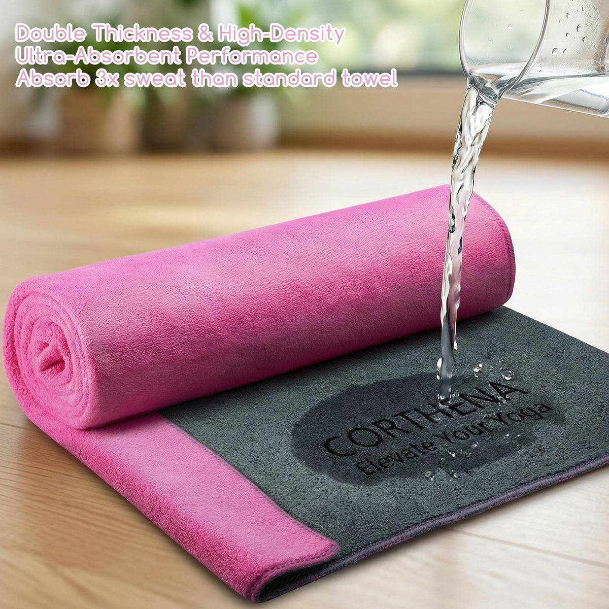 Yoga Mat Towel (72"x27.5" / Dark Pink)