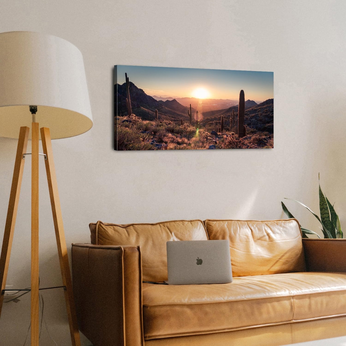 Sonoran Desert Wall Art Sunset Saguaro Cactus Decor Western Pictures National Park Posters Arizona Nature Mountain Landscape Canvas Prints Southwestern Decor for Living Room Bedroom Office 20x40" (40"L x 20"W / Sonoran01)