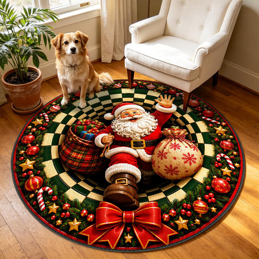 Christmas Round Rug 4ft (120 / 4' (Round))