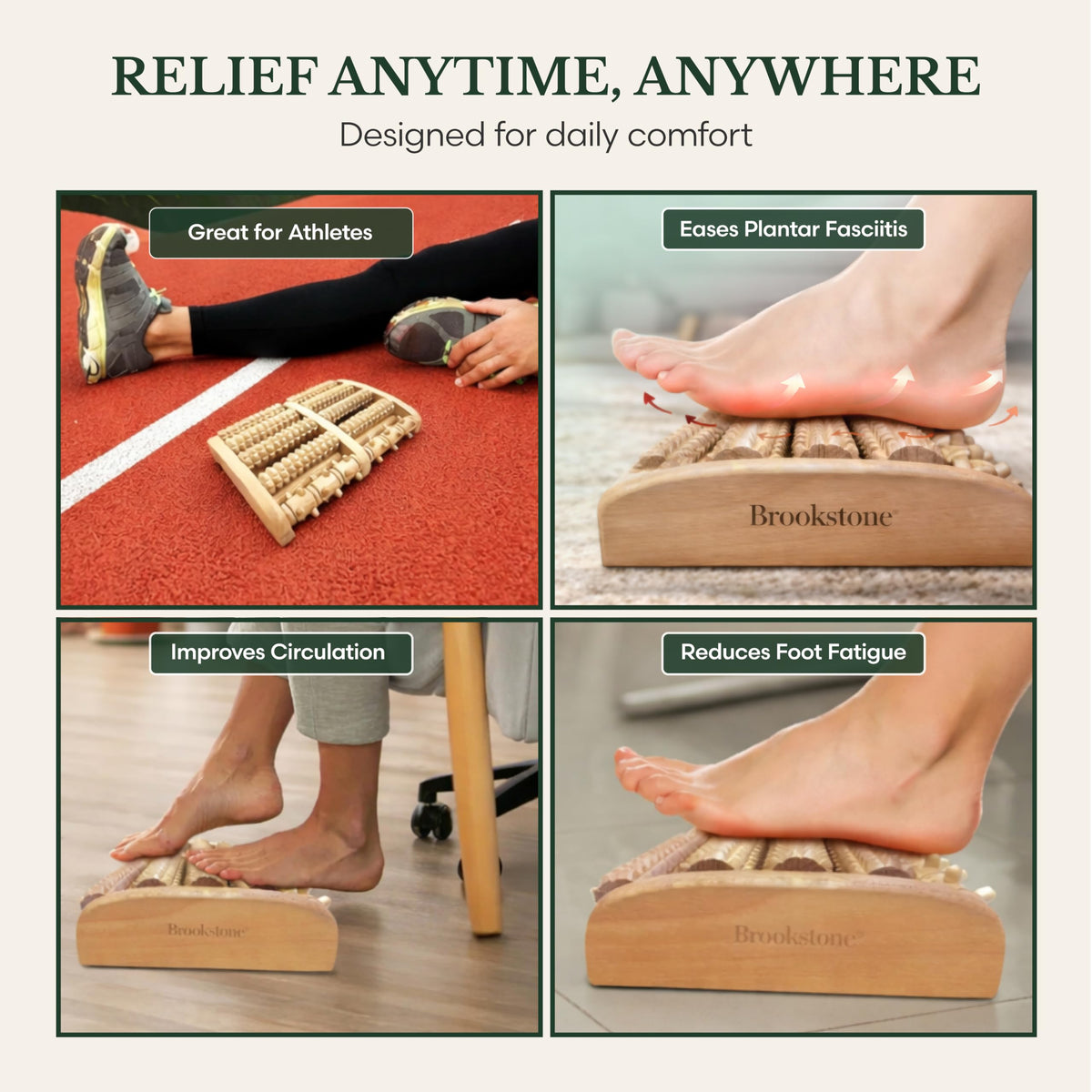 Foot Massager for Neuropathy & Plantar Fasciitis Relief (Oak)