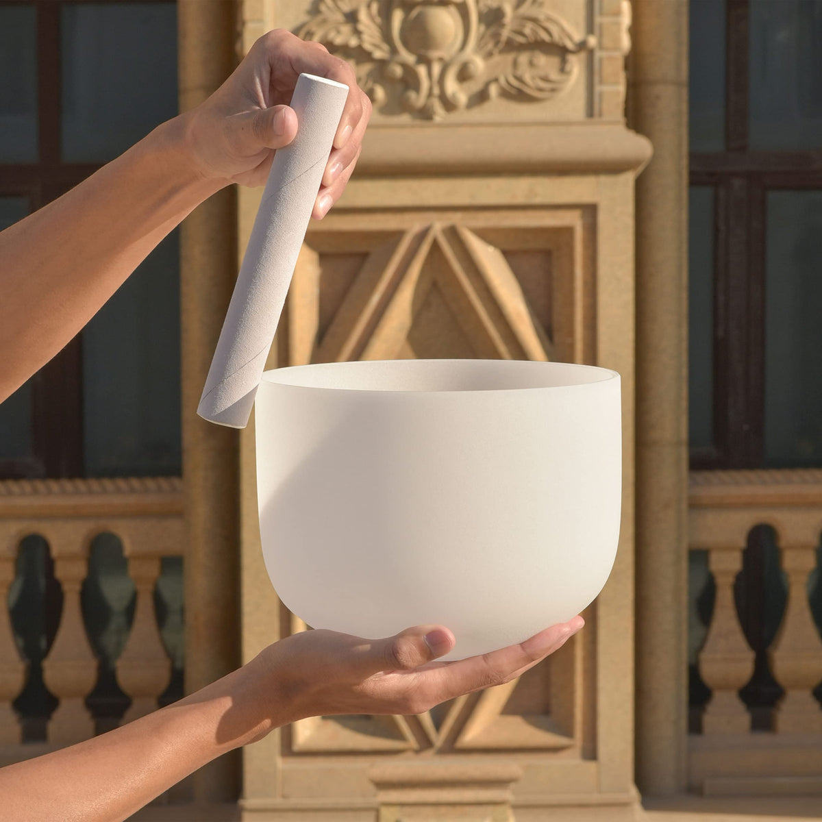 8" F Note Crystal Singing Bowl Heart Chakra with Suede Mallet for Meditation (8 inch / F Note)