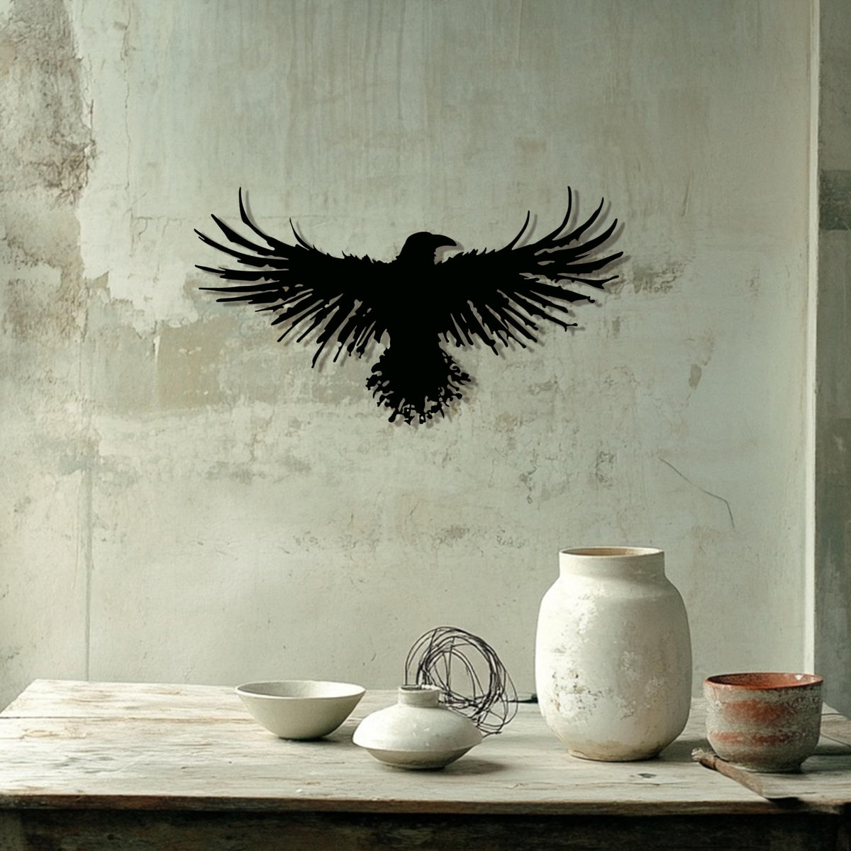 Metal Raven Wall Art (Black Ravens)