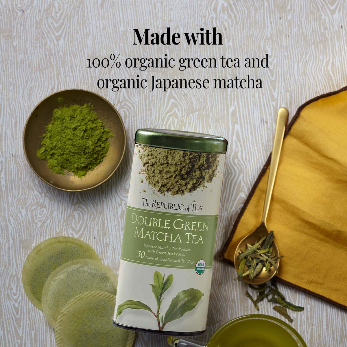 Organic Double Green Matcha Tea Super Refill (100 Tea Bags)