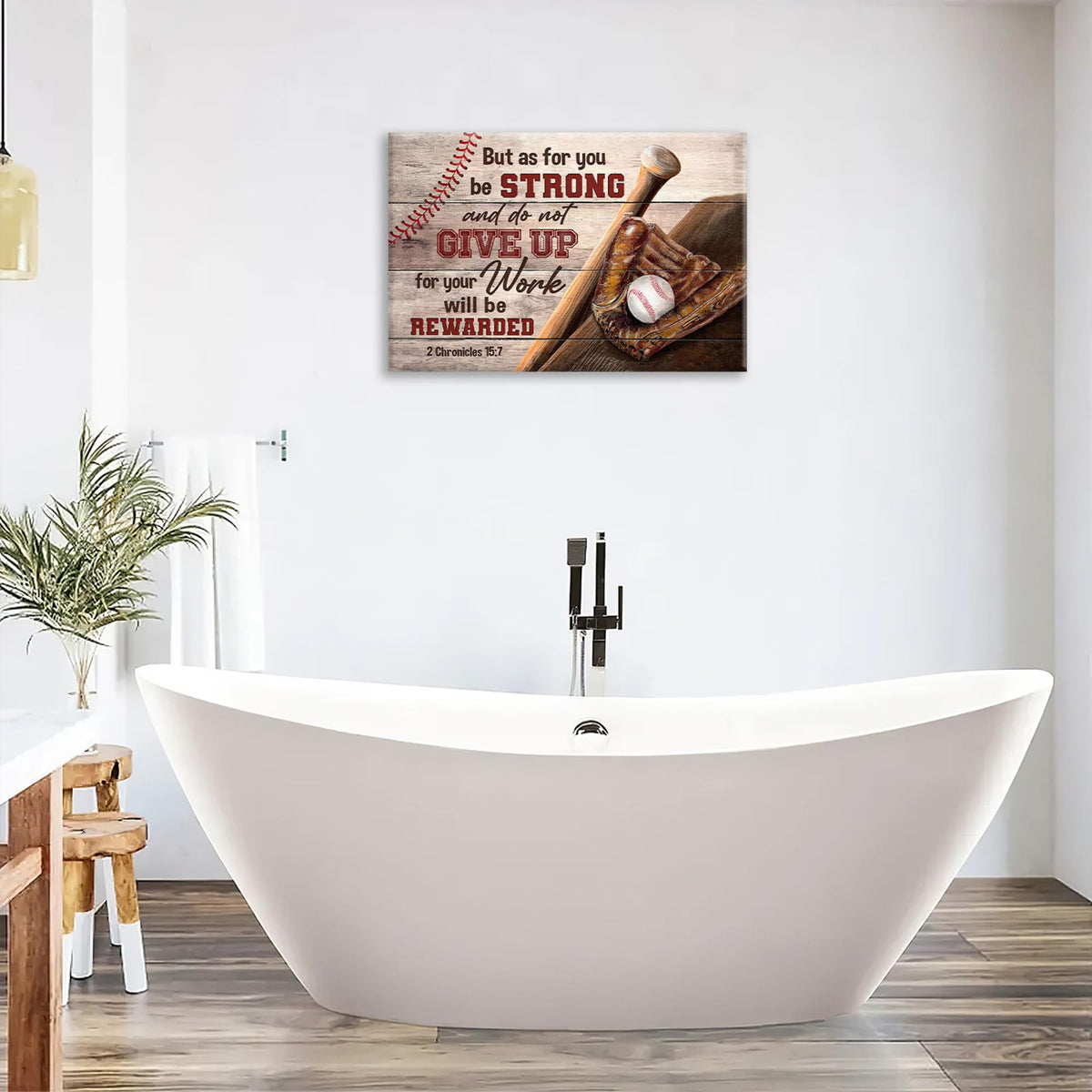 Christian Baseball Wall Art Boys Room Decor Scripture Sports Canvas Prints Painting Inspirational Motivational Quotes Pictures Framed Men Baseball Gifts Artwork for Classroom Gym Playroom 24"x20" (24"L x 20"W / Chronicles Baseball)
