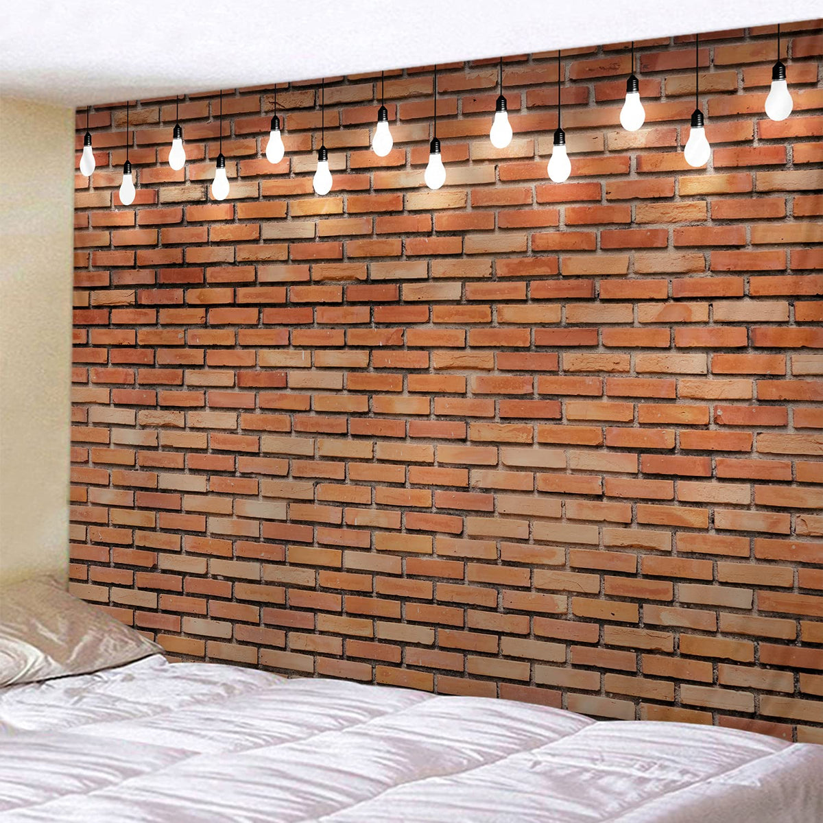 Red Brick Wall Print Fabric Tapestry Decorative Wall Art Tablecloth Bedspread Picnic Blanket Beach Throw Blanket Multifunctional for Bedroom Hall Dormitory Living Room Hanging 91 x 71 inches (Red Brick Wall / 91"L x 71"W)