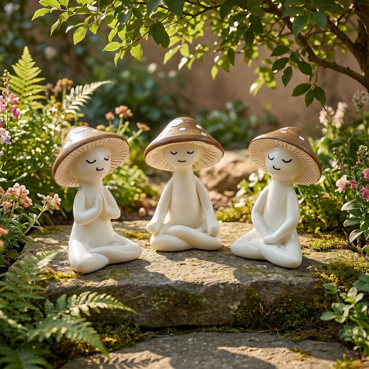 Meditation Mushroom Figurine Resin