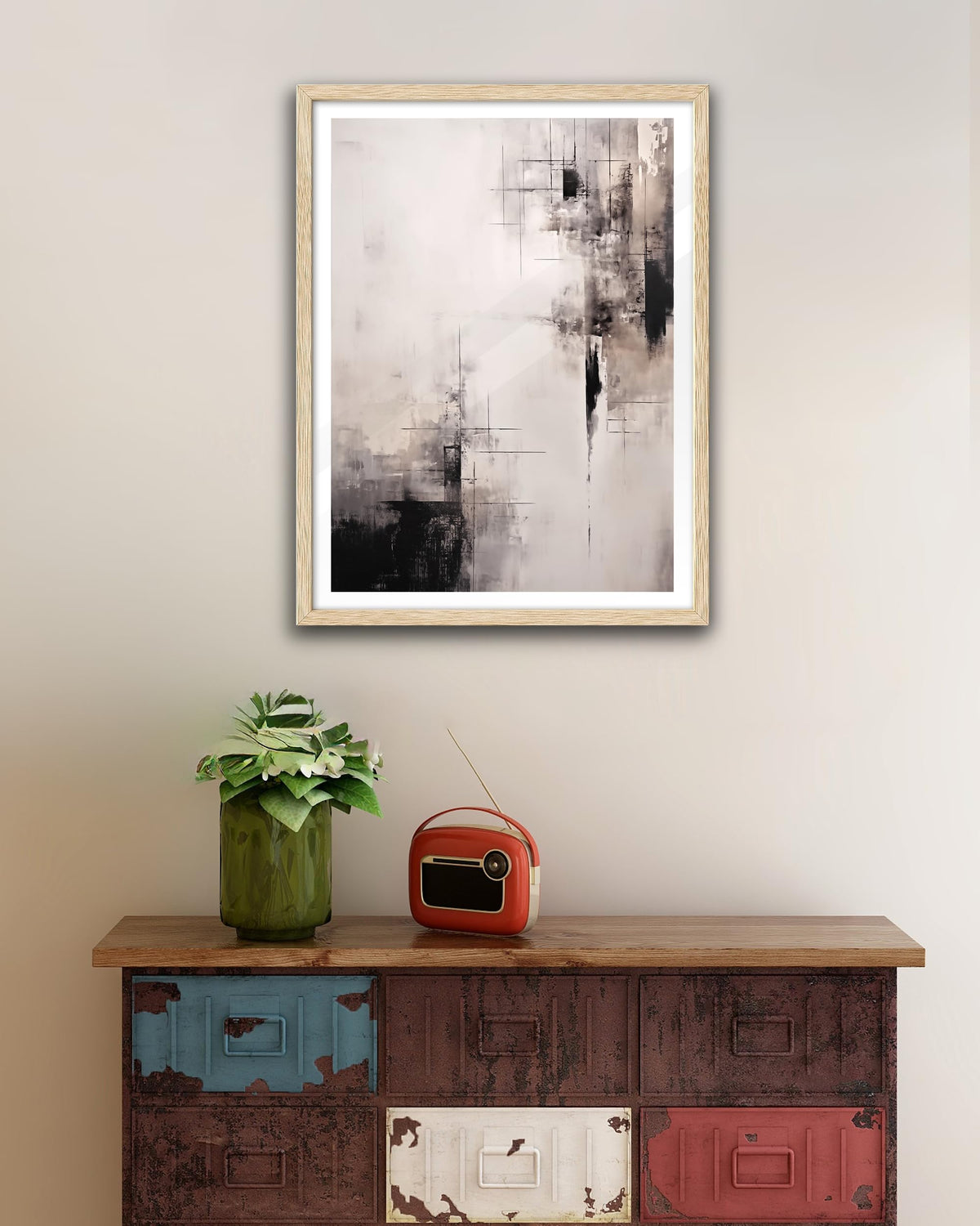 16x20 in Abstract Wabi Sabi Japandi Minimalist Framed Wall Art (Framed Japandi / 20"L x 16"W)