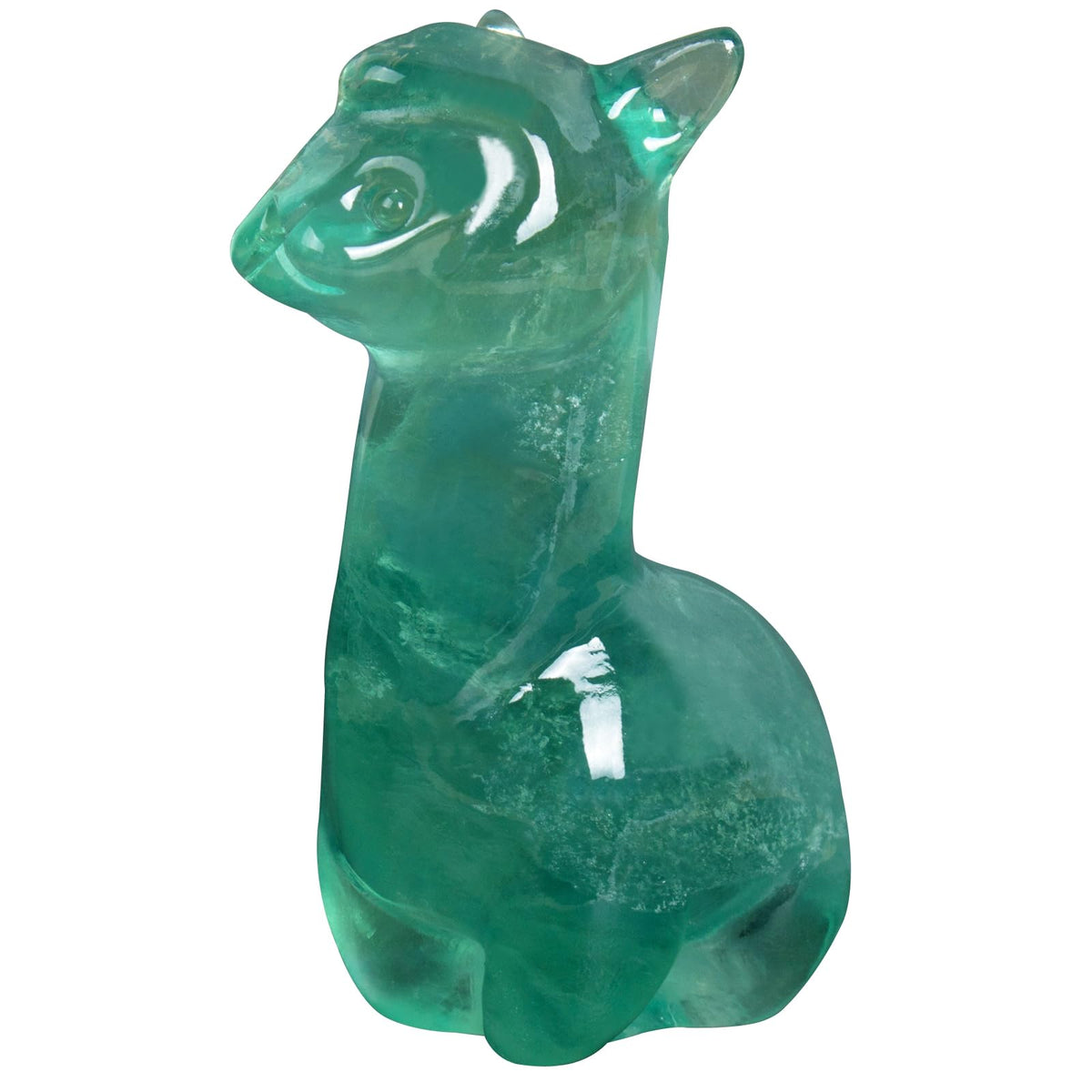 2.1 inch Hand Carved Natural Fluorite Alpaca Statue Sparkling Desk Charm for Kitchen Serenity Zen Office Guardian Stress Relief Companions Statue Crystal Home Decor (Fluorite Alpaca)