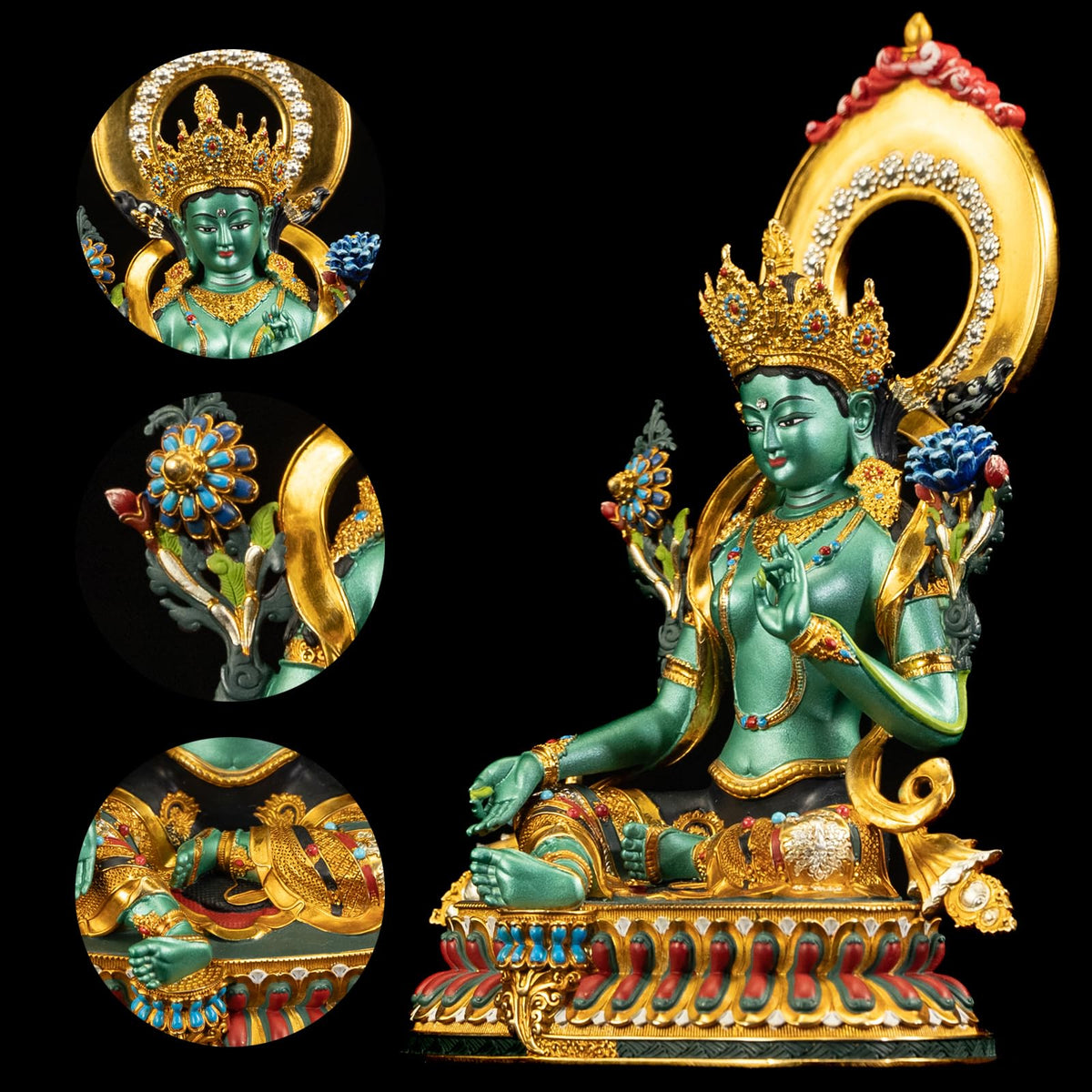 Buddha Statue Indoor (Green Tara / 5.91in)