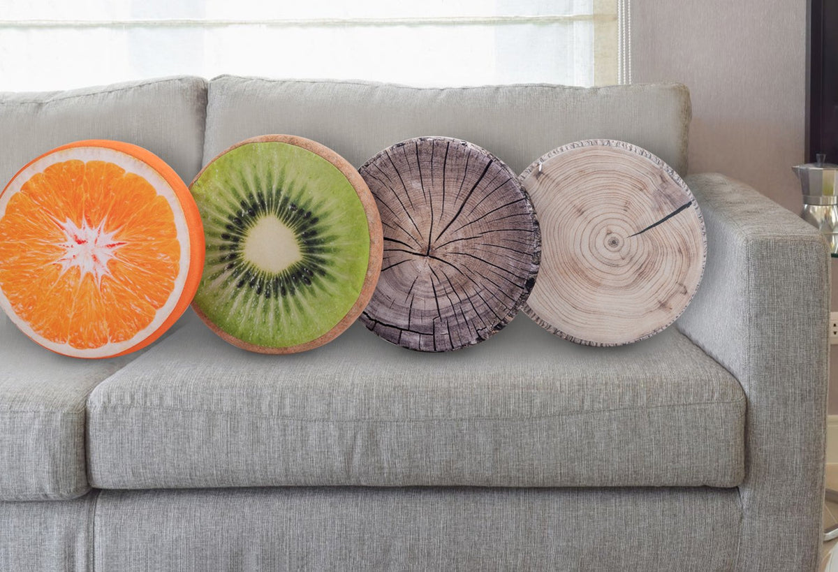 Decorative Round Throw Pillow (Green / 14" x 14" x 2.75")