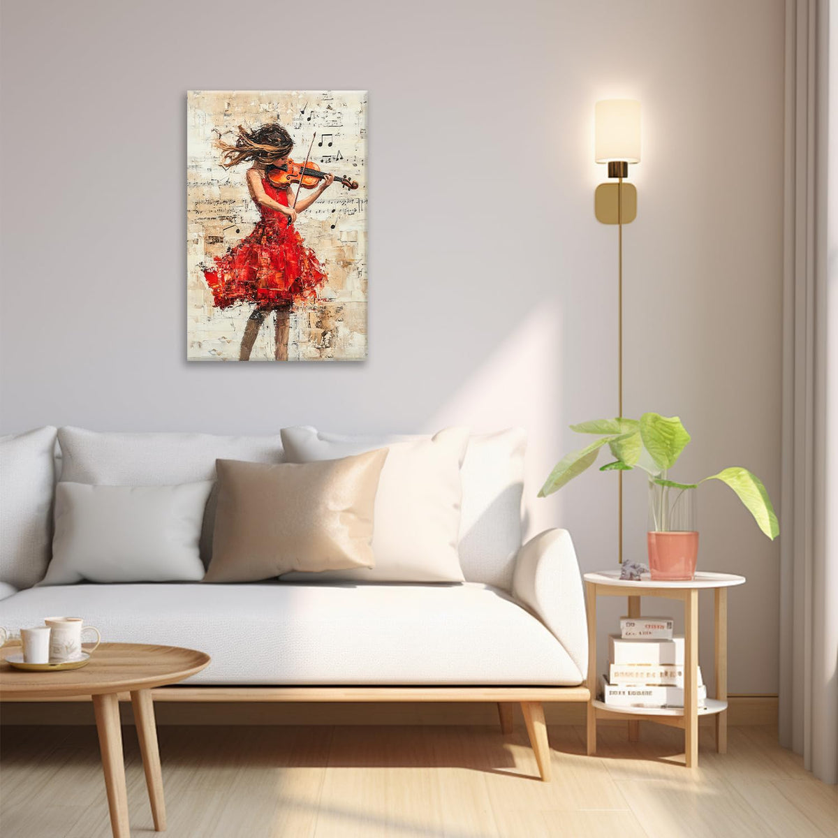 Music Wall Art (24"L x 16"W / Violin girl)