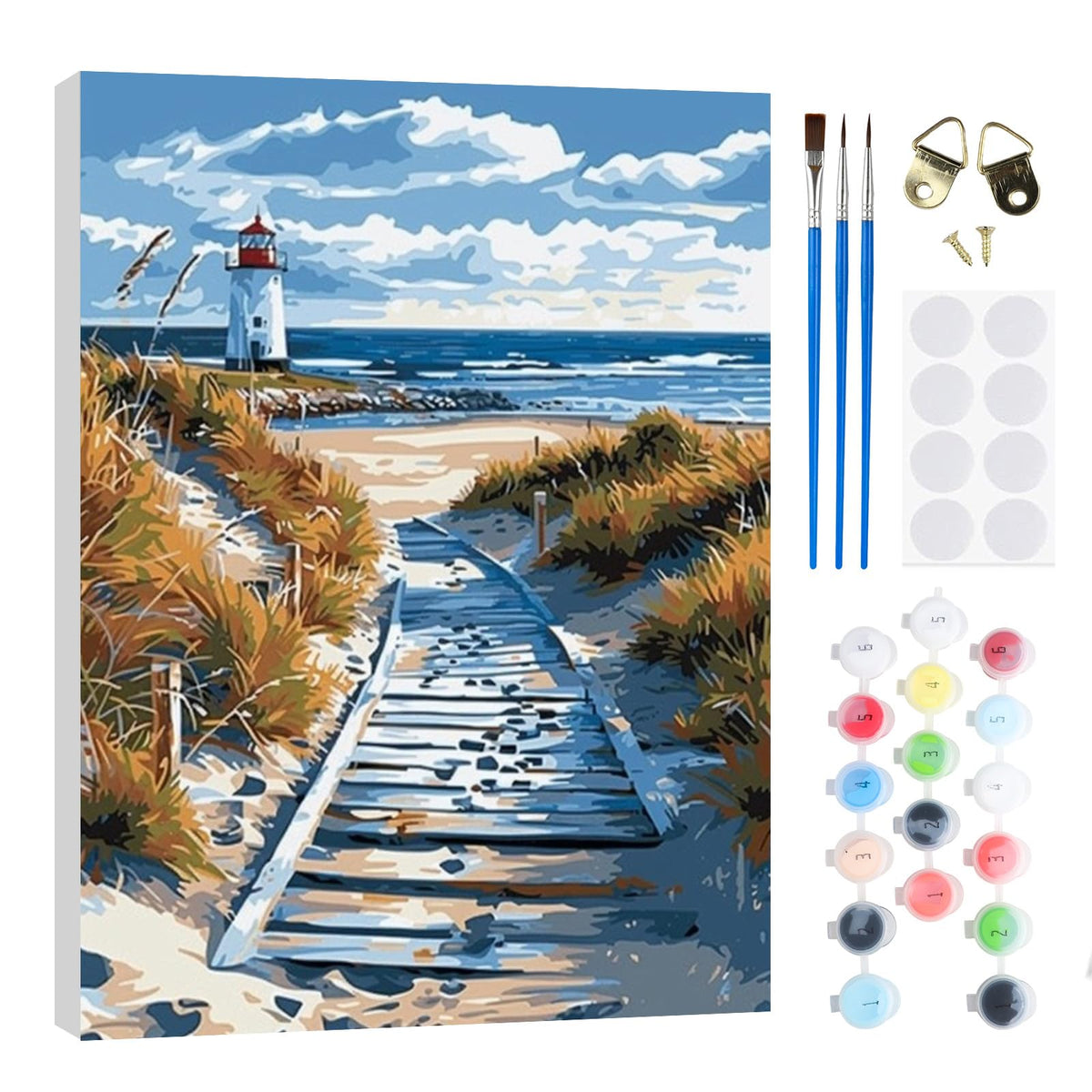 Beach Paint by Numbers Kit for Adults Beginner