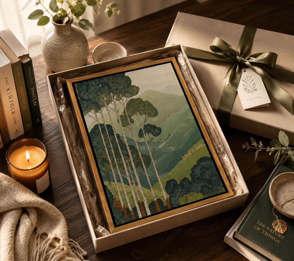 Floating Framed Japanese Forest Canvas Wall Art (Japanese Forest / 10"L x 8"W)