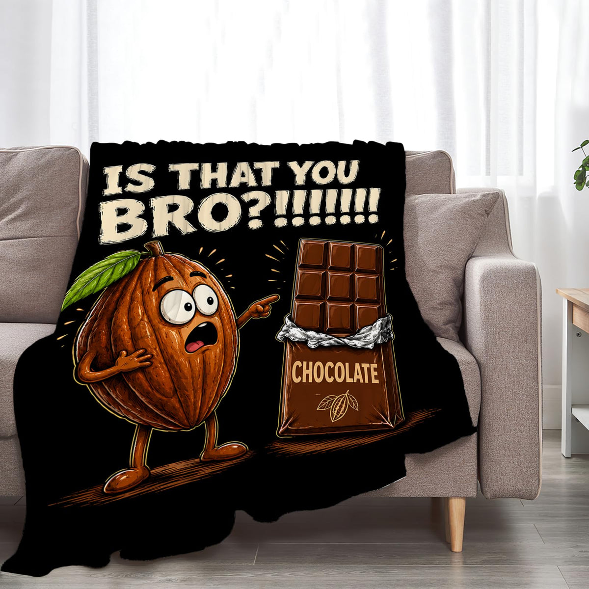 Funny Chocolate Blanket (50"x60" / Chocolate)