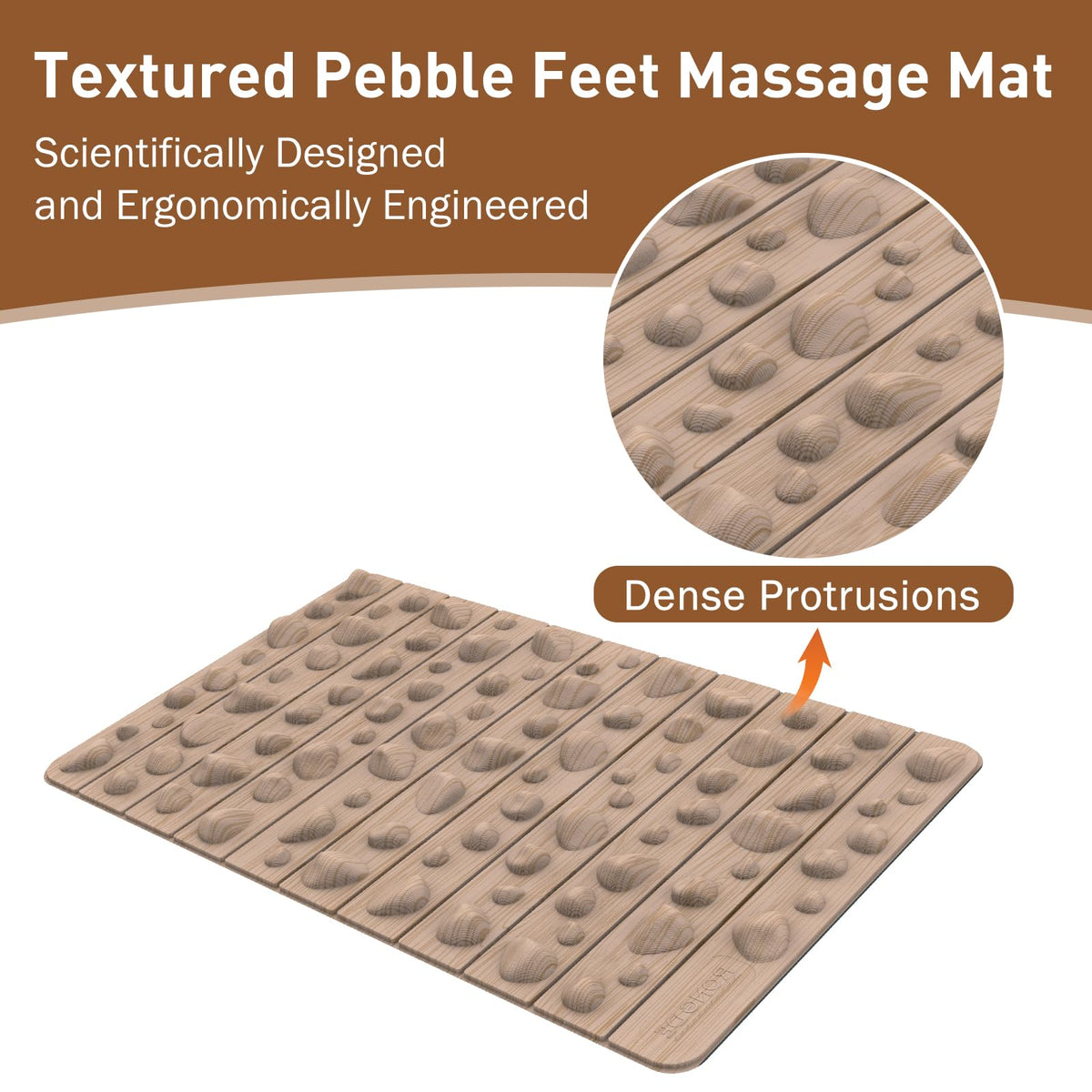 Portable Foot Massager Mat (Khaki - Small)