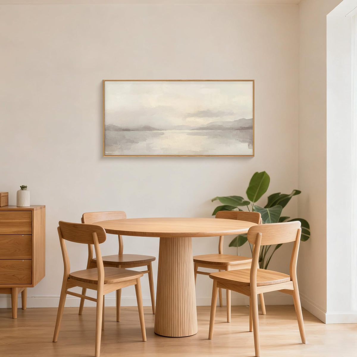 Large Abstract Neutral Beige Pastel Framed Canvas Wall Art (Abstract Neutral Beige Pastel Wall Art / 40"L x 20"W)
