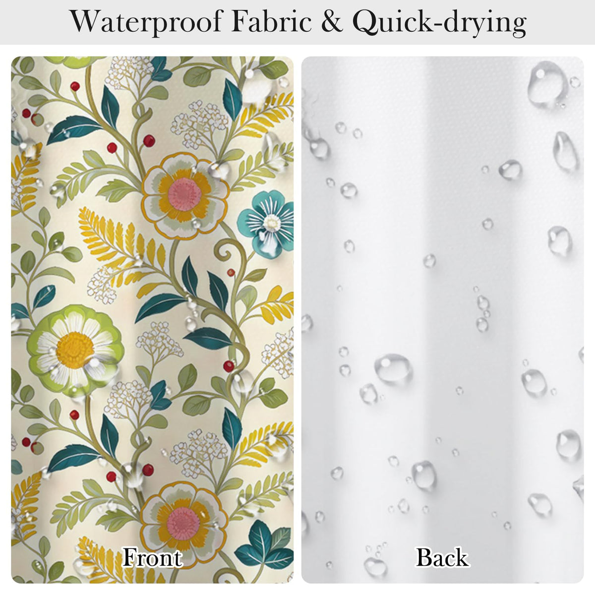 Boho Floral Shower Curtain 72x78 Inch (Boho Floral / 72"W x 78"L (Pack of 1))