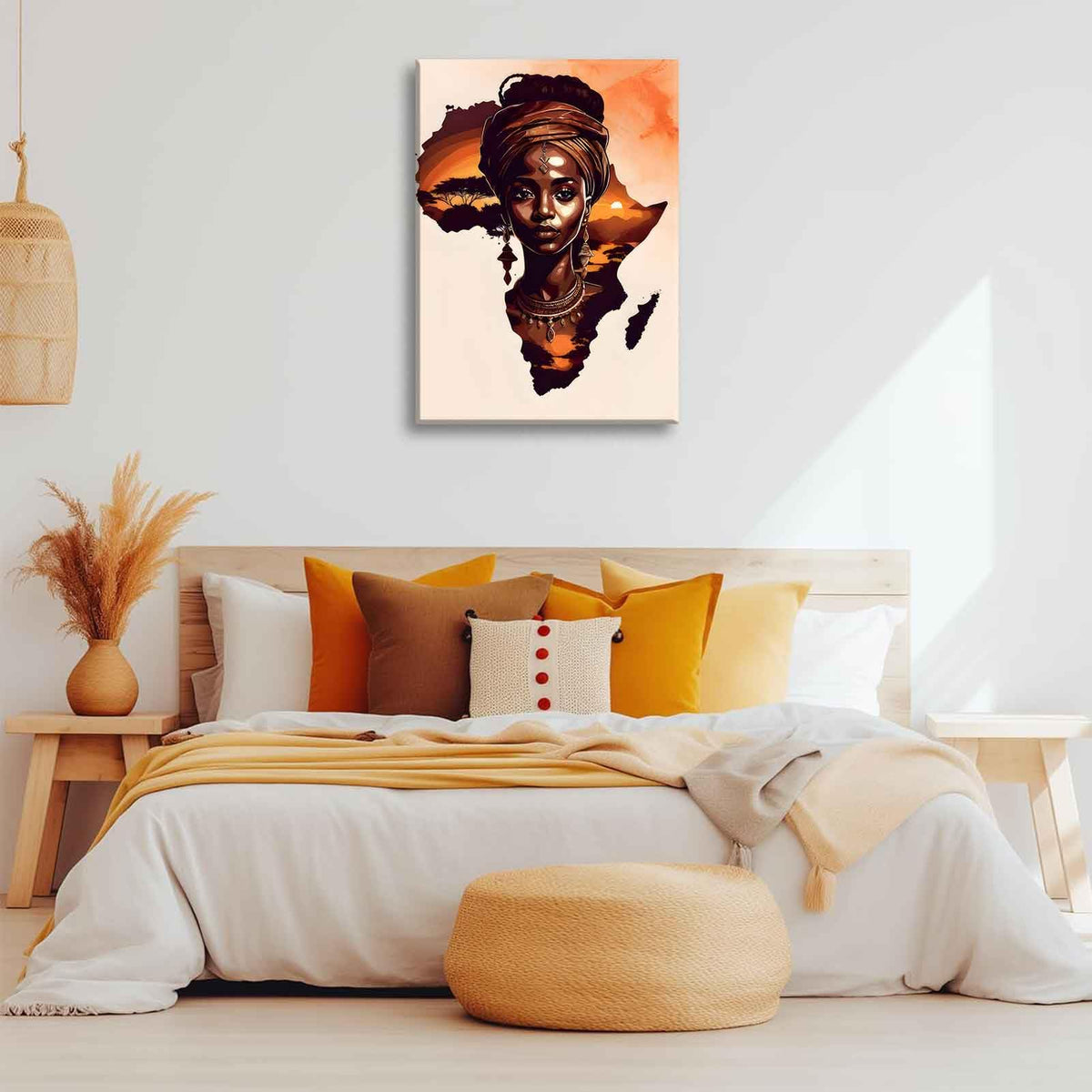 Black Woman Canvas Wall Art African American Painting Decor Pictures Abstract African Girl Posters Prints for Dining Living Room Bedroom Home Decoration (girl / 10"L x 8"W)