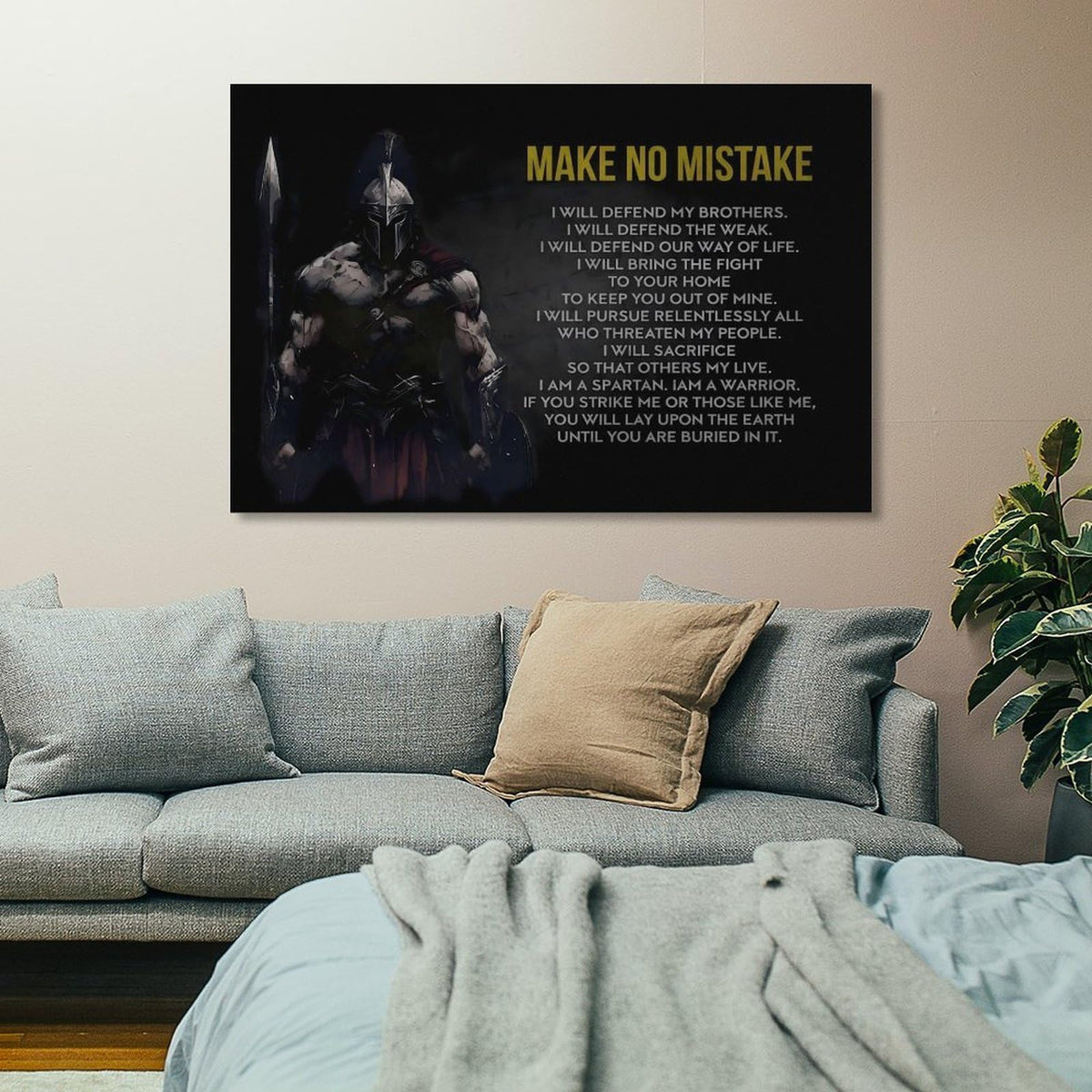 Spartan Warrior Quote Motivational Poster Canvas Printing Wall Art Prints Wall Decor Posters Dark Minimalist Stoic Gym Office Living Room Bedroom Man Cave Decor 20x30inch (style-1 / 20x30inch(50x75cm) Frame)