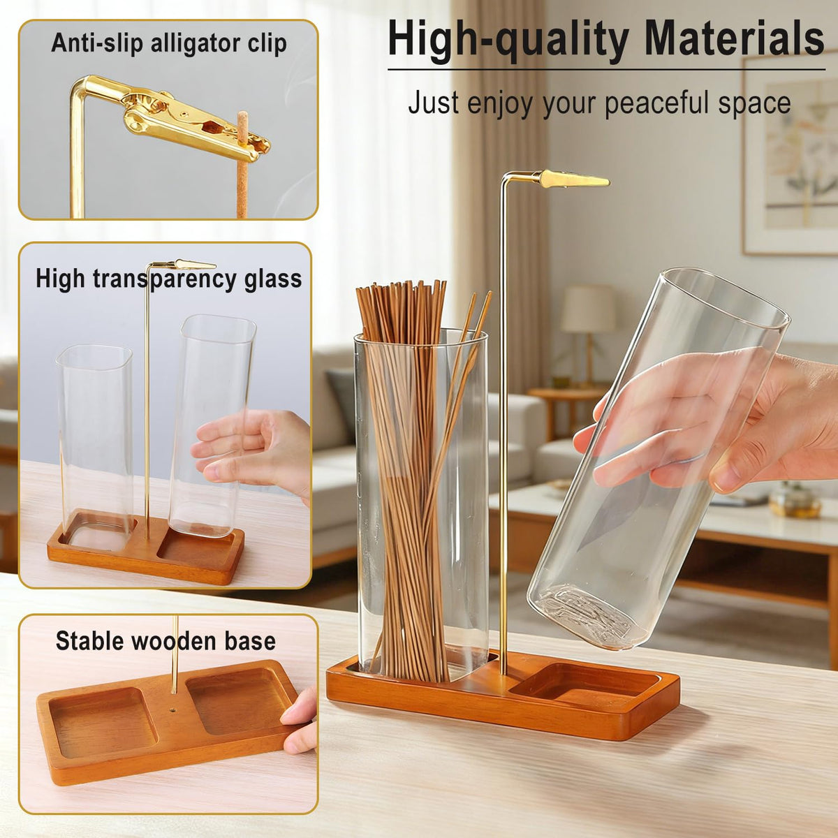 2 in 1 Incense Holder (Square Cups)