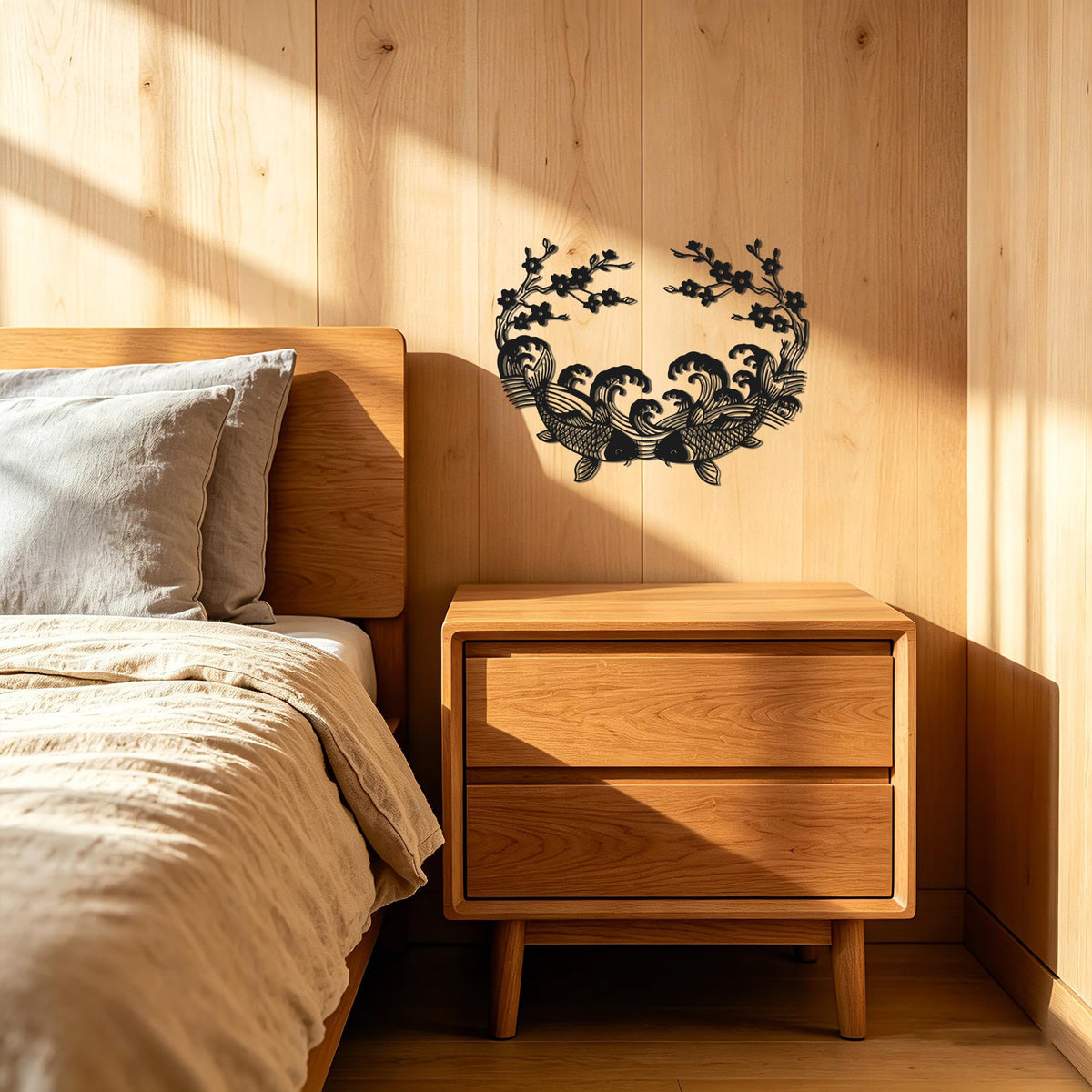 Koi Fish & Cherry Blossom Metal Wall Art (Koi fish)