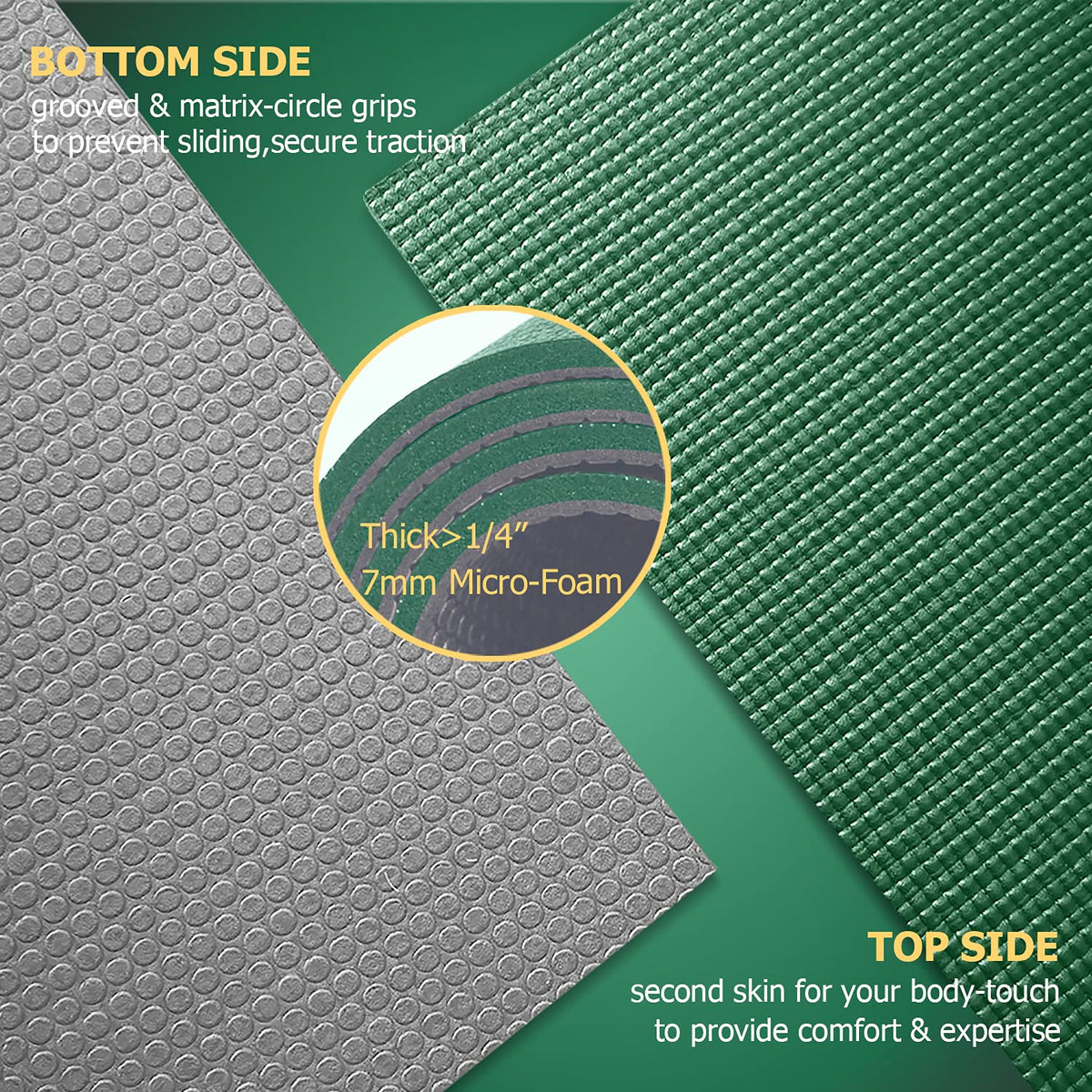 Large Yoga Mat 6'x4' (Green Jasper / 6*6 FT)