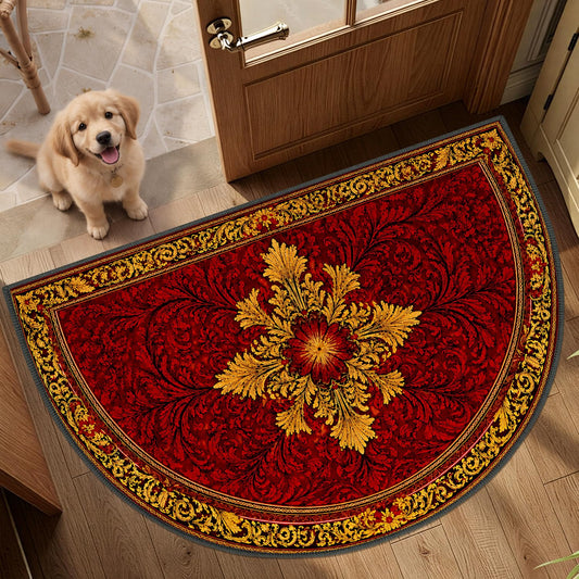 Luxury Baroque Semicircle Rug 24"x36" (66 / 2' x 3' (Semicircular))