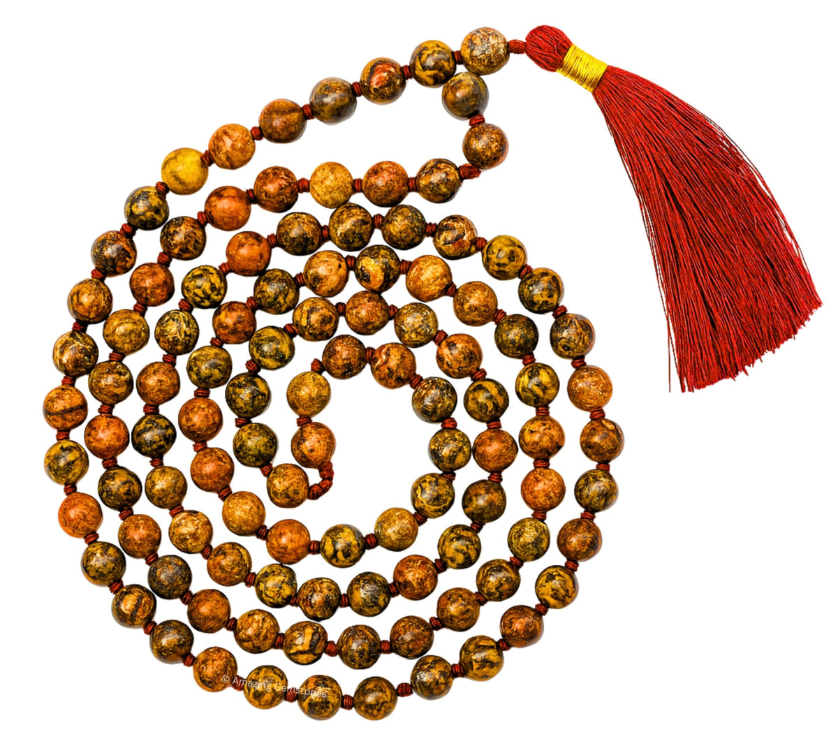 Leopard Jasper Mala Beads (Leopard Jasper / Knotted)