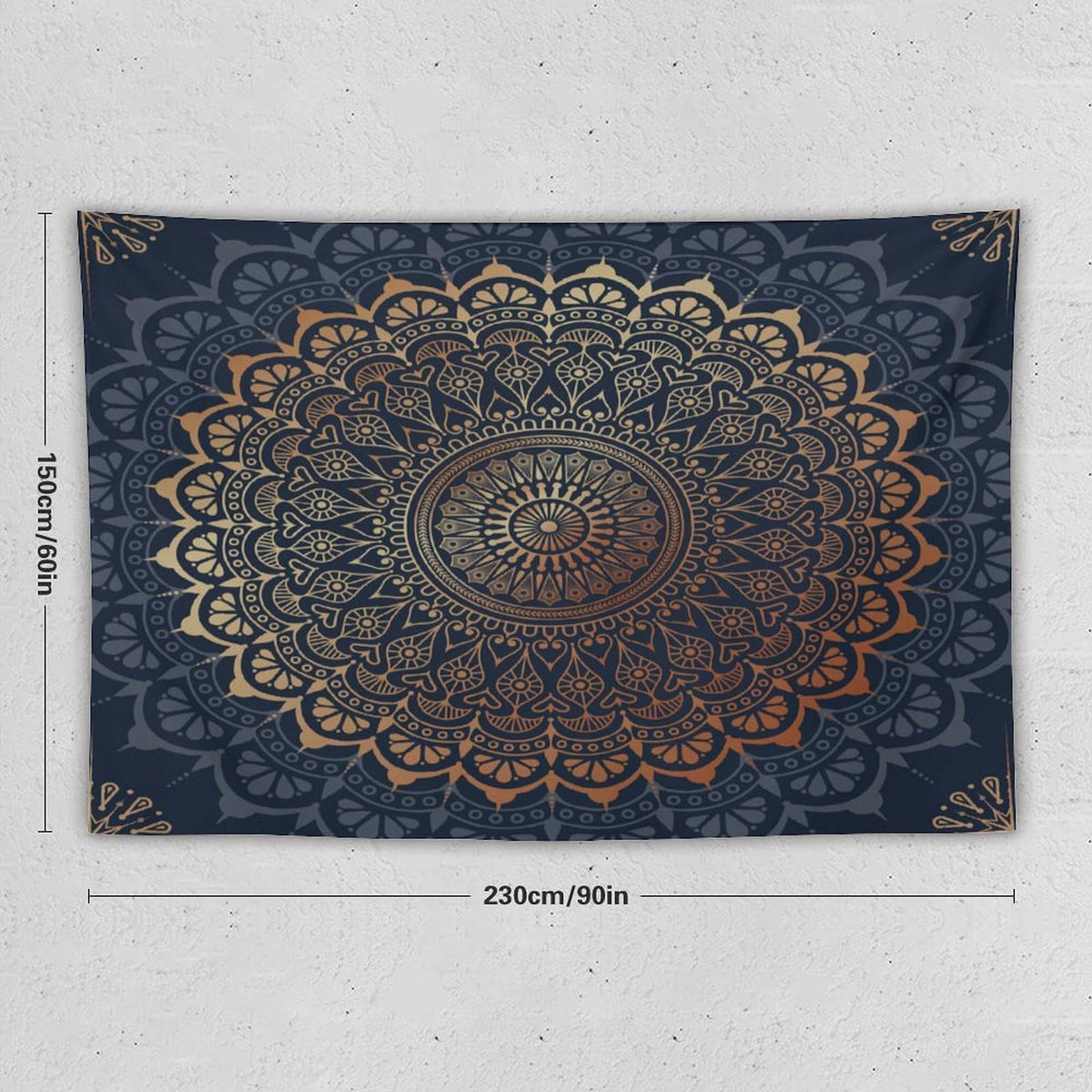 Boho Flower Tapestry Wall Hanging Mandala Bohemian Aesthetic Paisley Hippie Tapestries Home Decor for Living Room Bedroom Farmhouse Apartment Dorm 60"x90" (60"L x 90"W / Mandala-39)