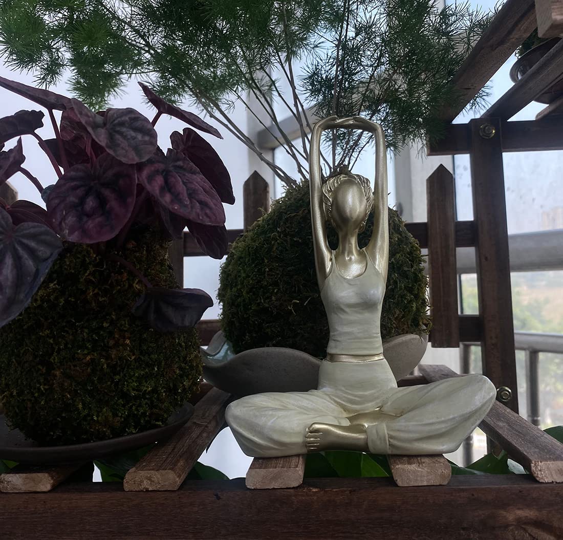 Decorative Yoga Girl Statue Figure Ornament Decorative Yoga Pose Figurine (Style2)