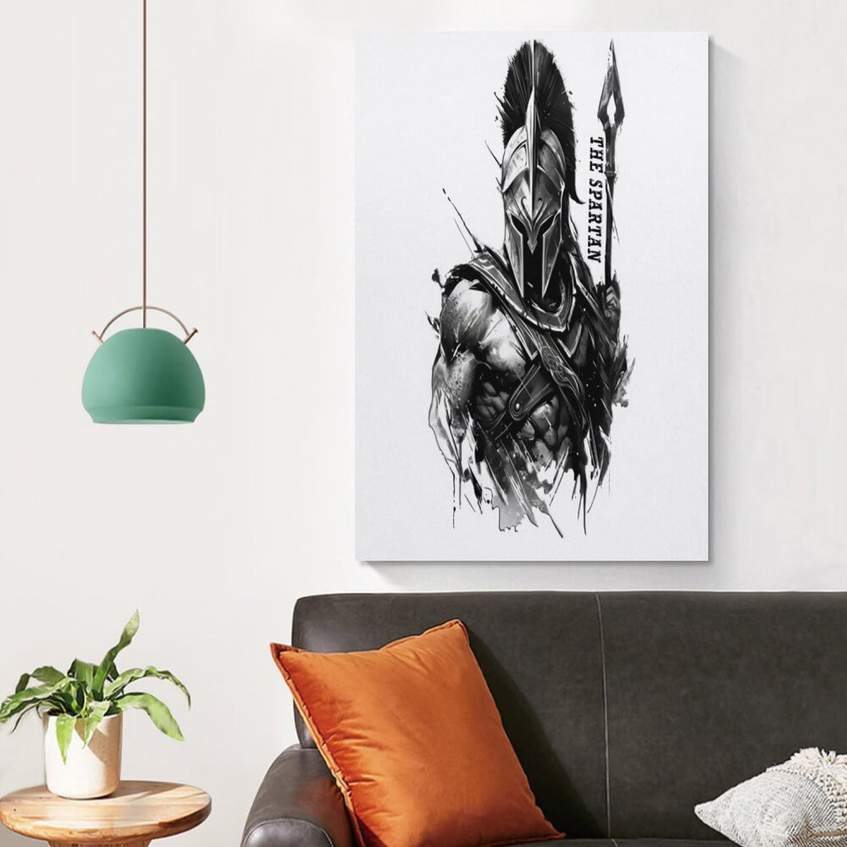 Spartan Warrior Illustration Fitness Gym Canvas Printing Wall Art Prints Wall Decor Posters Black White Gladiator Helmet Nordic Bohemian Living Room Bedroom Office Motivation Decor 08x12inch (style-16 / 08x12inch(20x30cm) Unframe)