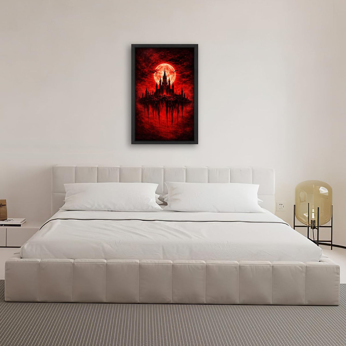 Gothic Castle Wall Art Dark Academia Canvas Wall Decor Moody Aesthetic Pictures Victorian Witchy Paintings Prints Creepy Goth Artwork Framed Decorations For Bathroom Bedroom Living Room Office Gifts 16" x 24" (Gothic / 24"L x 16"W)