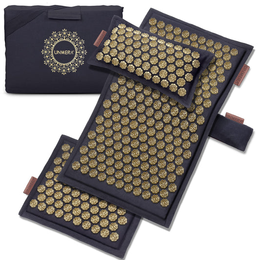 Acupressure Mat and Pillow Set (Black)