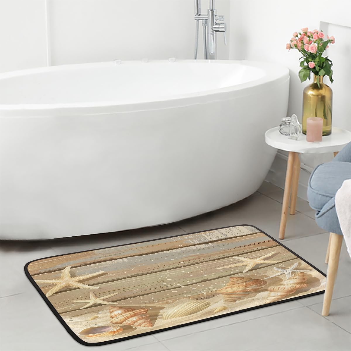 Wood Beach Kitchen Rug Non (Color42)