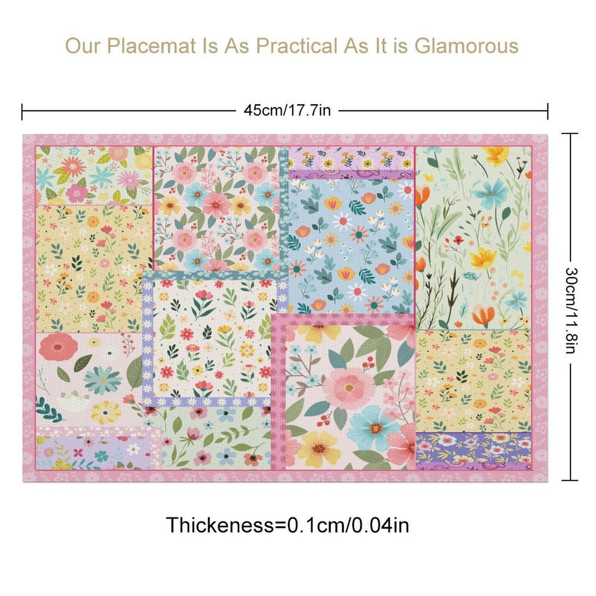 Patchwork Floral Placemat Set of 6 (Patchwork-7 / 6pcs)