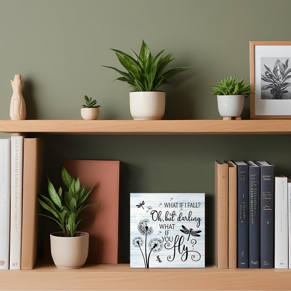 Dandelion Wooden Box Sign (Light Blue1)