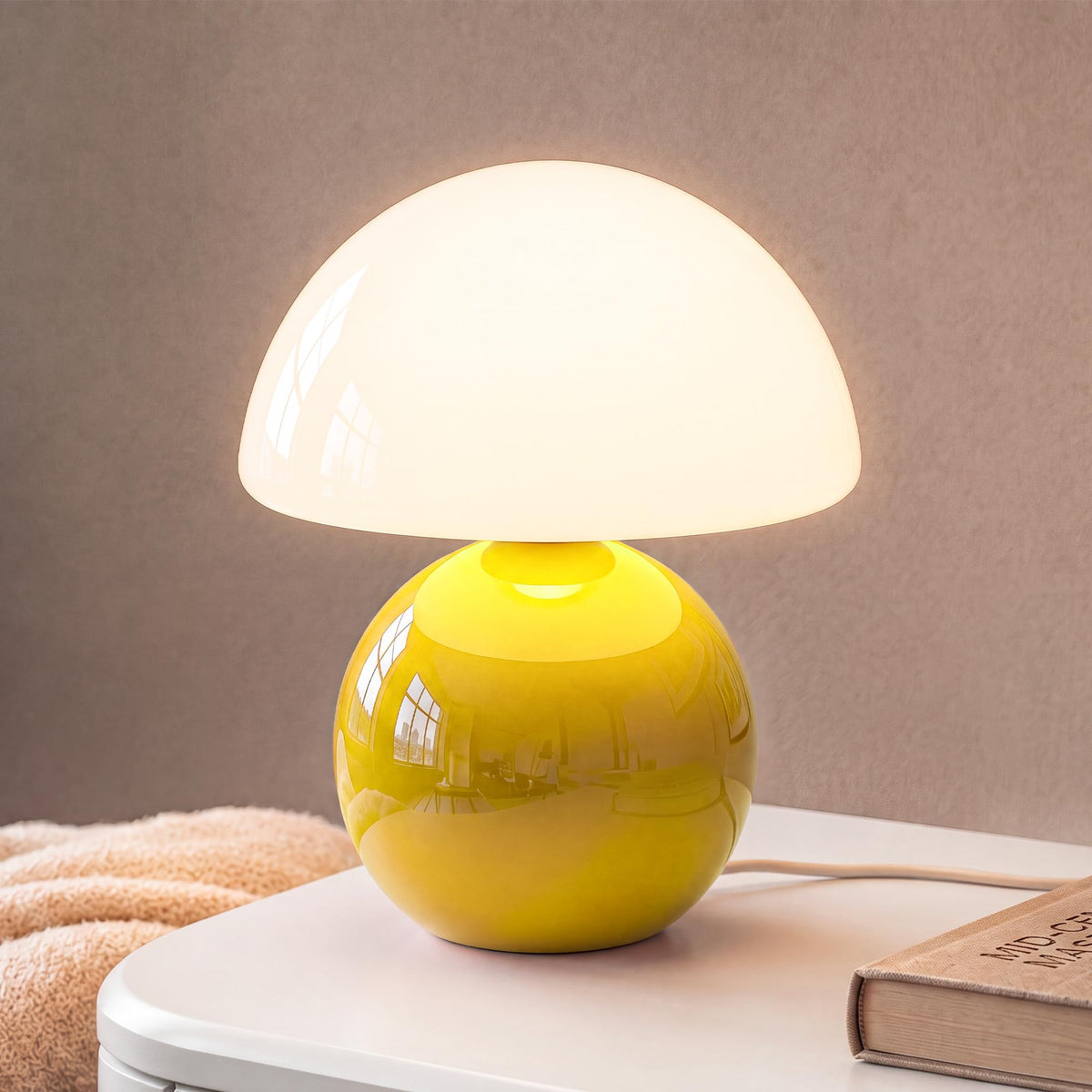 Mushroom Lamp Table Lamp for Bedroom (Yellow)