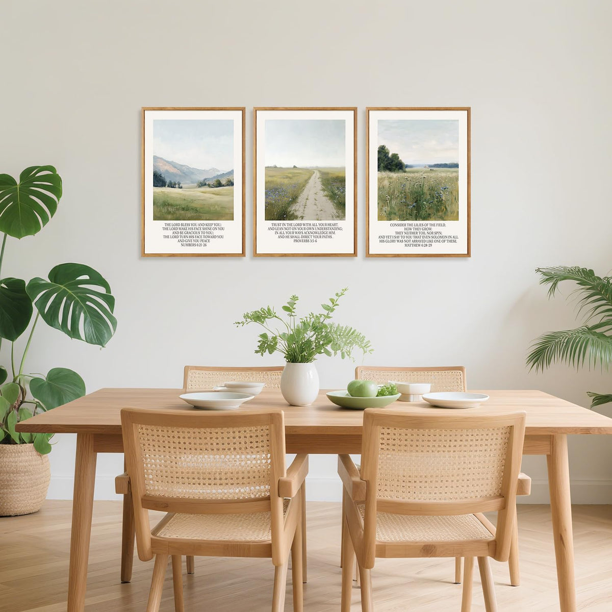 Christian Framed Canvas Wall Art Set Of 3 (Scripture)