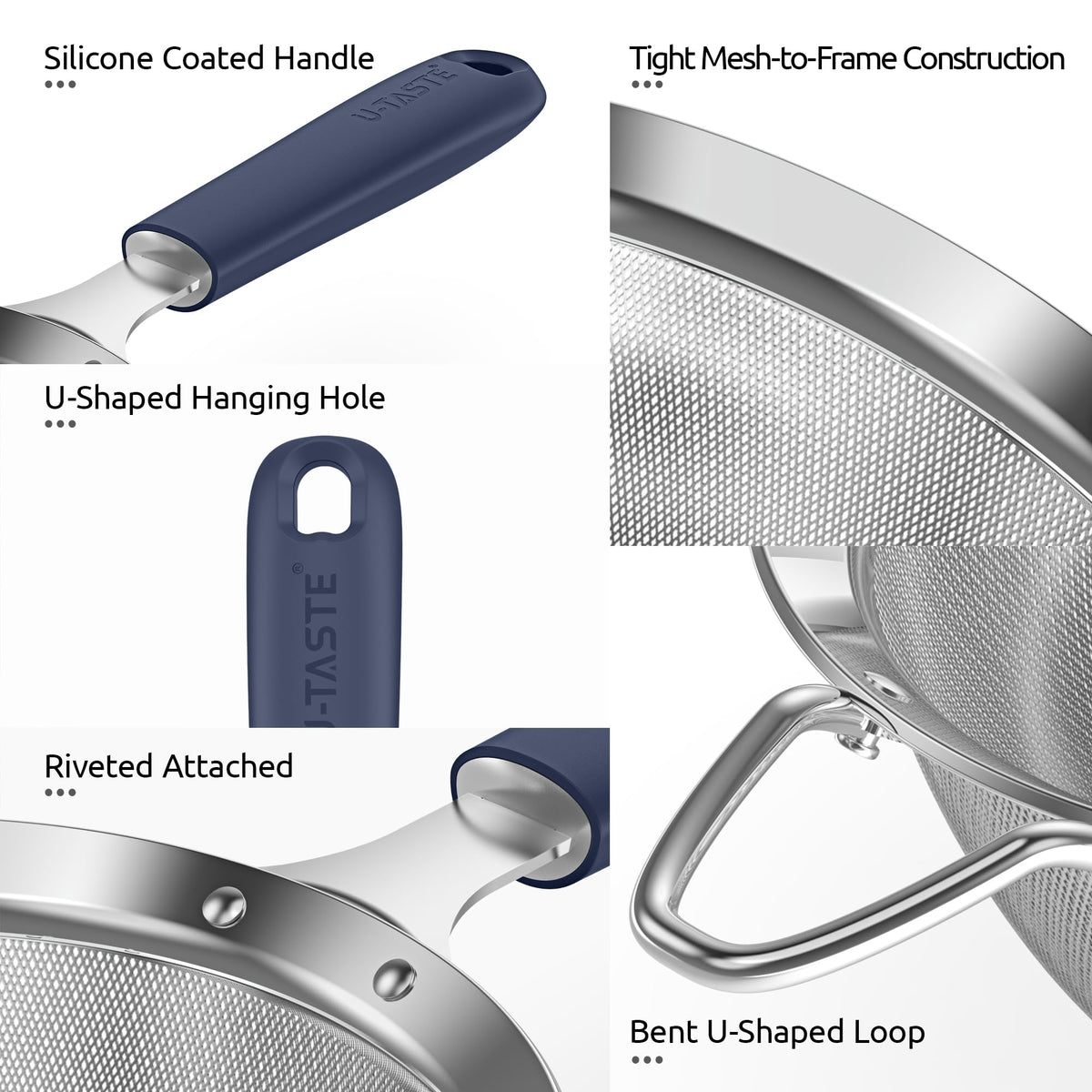 Fine Mesh Strainer (S-3.35in / (3) Midnight Blue)