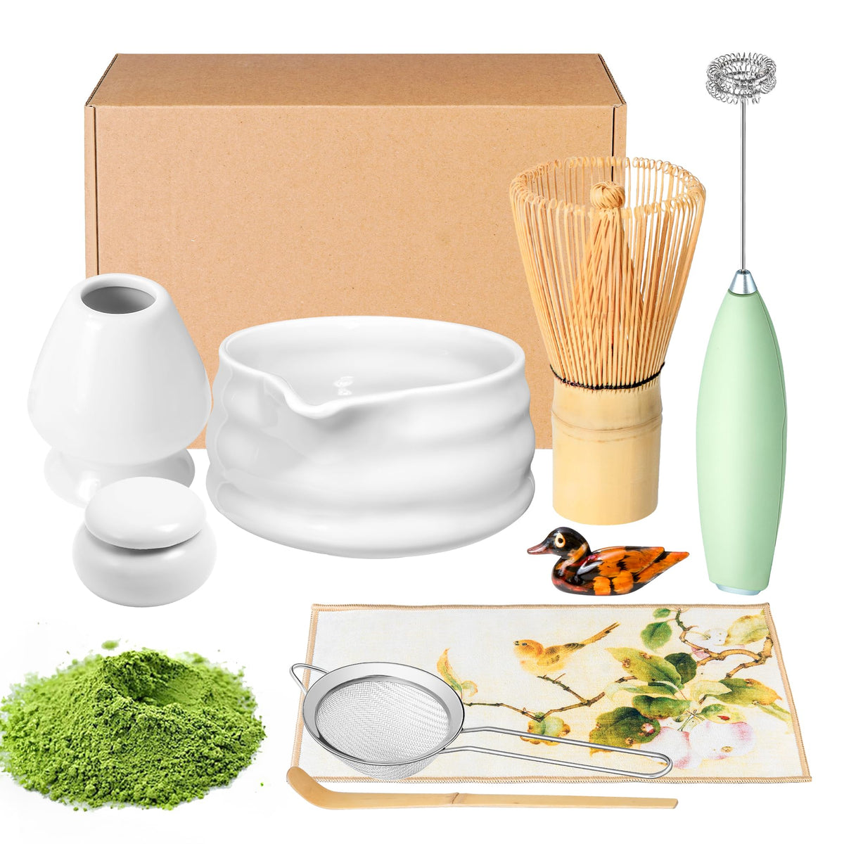 Matcha Whisk Set and Bowl (White)