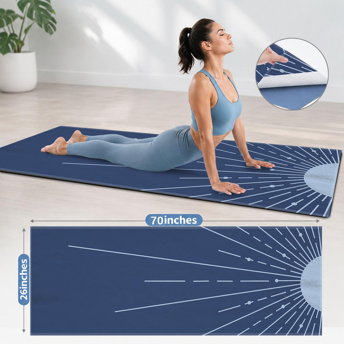 Yoga Mat Towel (Boho Sun-02 / Small)