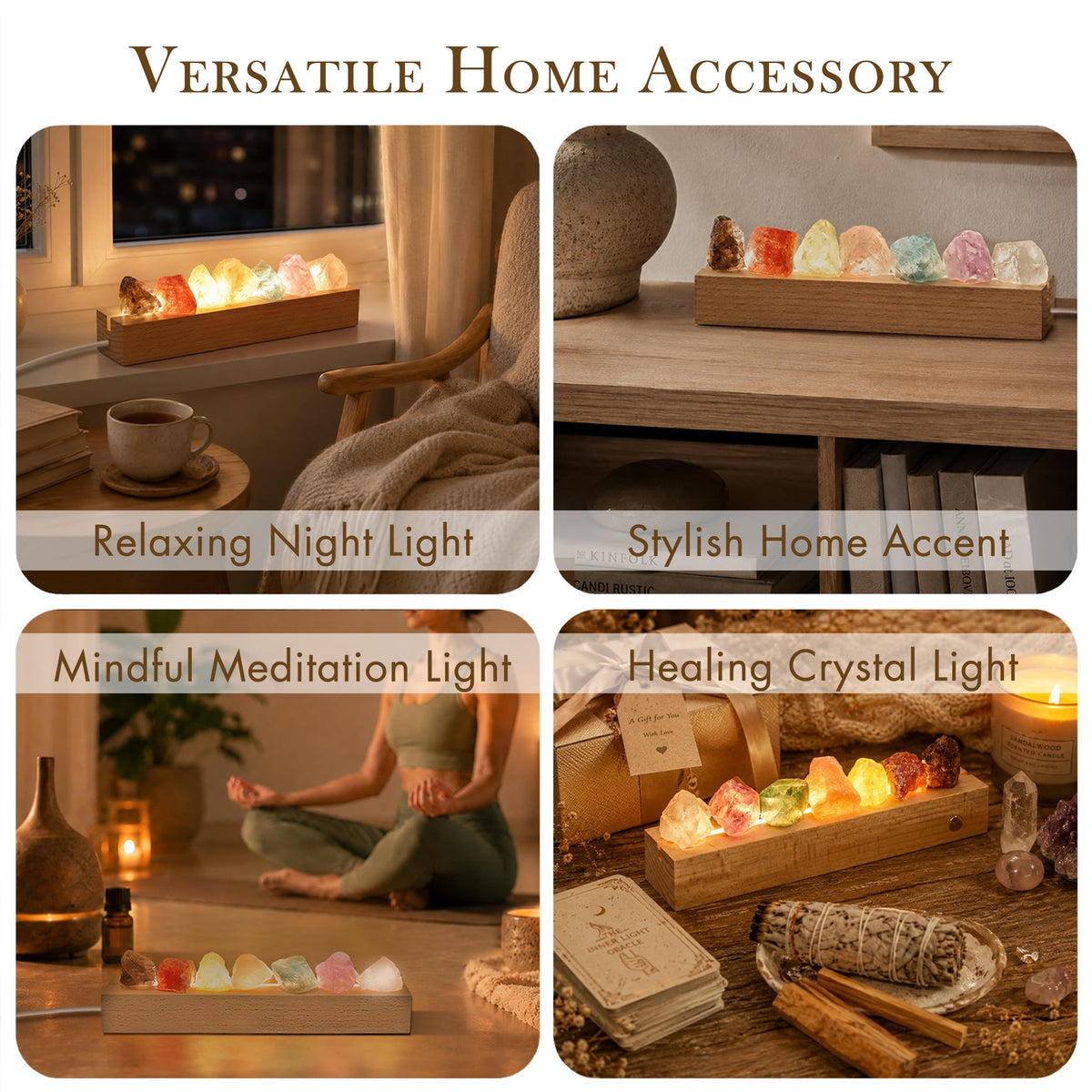 Healing Crystal Night Light (Plug-in-7 chakral stones)