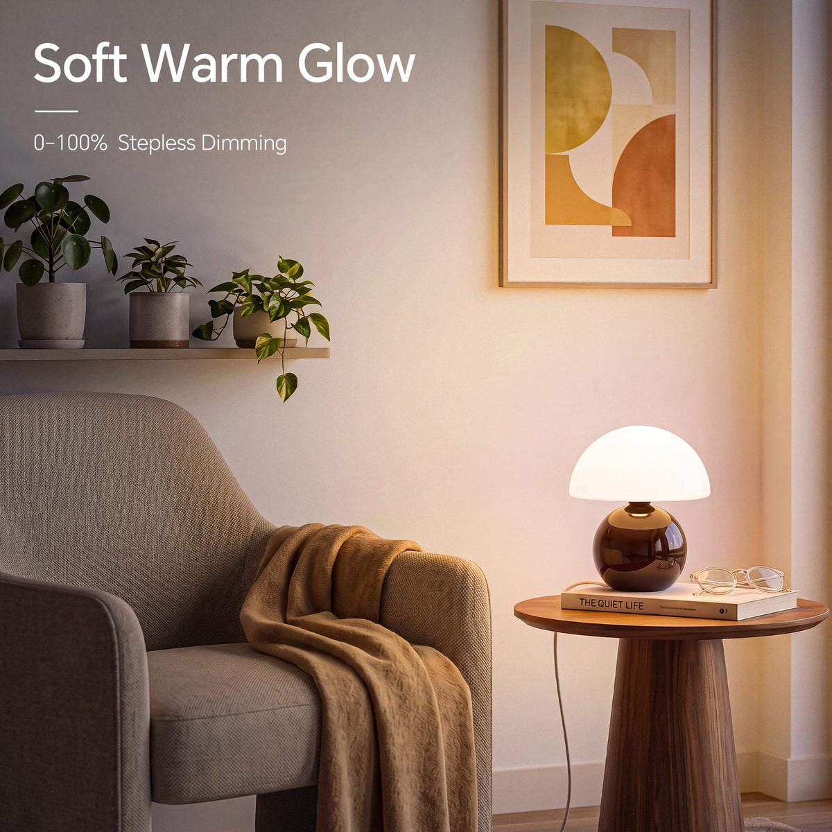 Mushroom Lamp Table Lamp for Bedroom (Coffee)