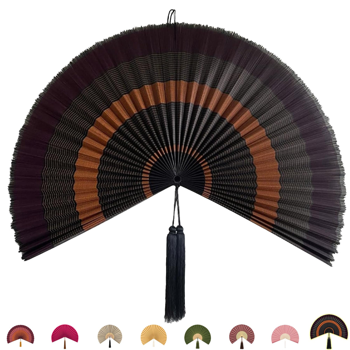 Bamboo Fan Wall Decor (Ebony / 31inch)
